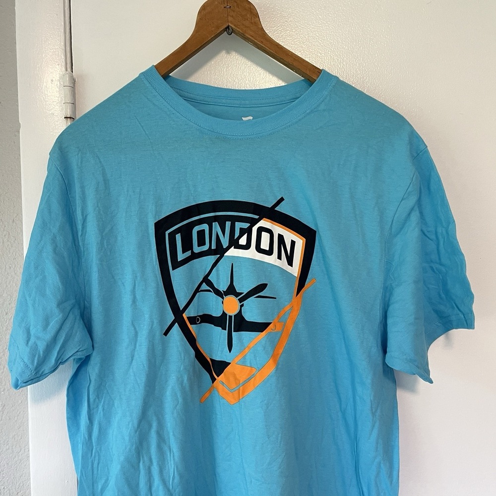 London Overwatch League London Spitfire Blue‎ Teal Tee Shirt Size L NWOT